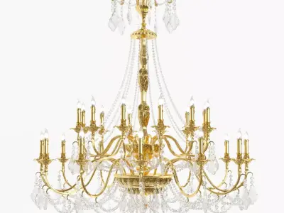 Classic bronze chandelier  0002 3D model