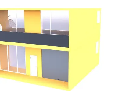 The house is two floors 3D model