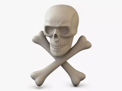 Pirate Skull Bones M 1 3D model