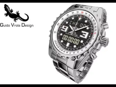 Breitling Chronospace Watch 3D model