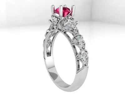 Round Cut Ring 3617 3D print model