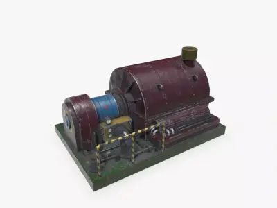 Industrial Turbine Low-poly 3D model