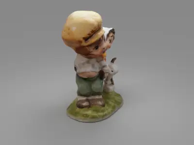 Figurine of boy and girl 3D model