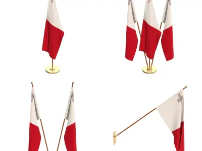 Malta Flag Pack 3D model