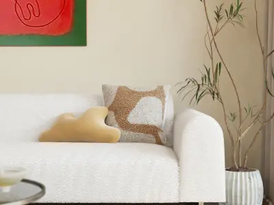 Mid Century interior scene 3D model 3D model