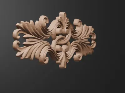 Flower decor for wood carving 3D print model order