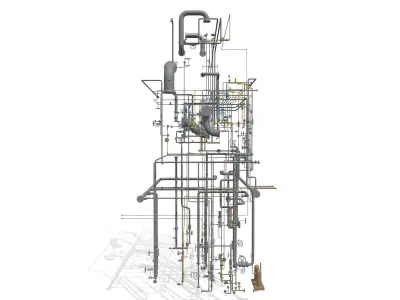 Process Plant UAE - Piping 3D print model