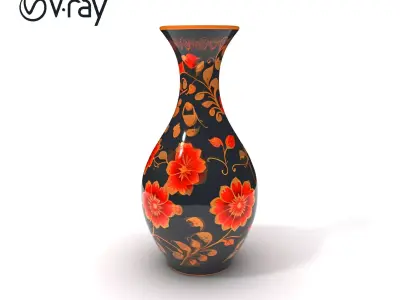 Decorative Floral Vase D Model Pack Low-poly 3D model