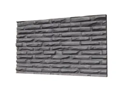 Grey Limestone Wall Panel 3D model
