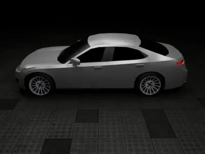Low Poly Modern Generic Full-Size Sedan  Low-poly 3D model