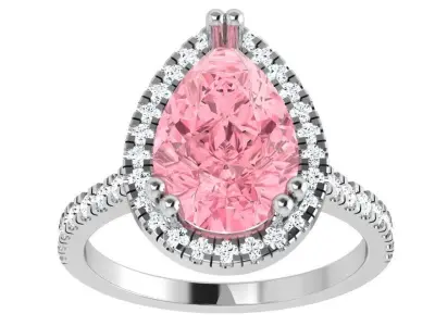 Pear Halo Ring 4641 3D print model