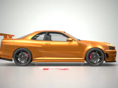 Nissan Skyline R34 GT-R Low-poly 3D model