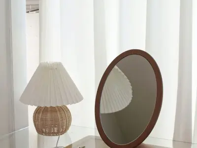 Hennings chestnut wood tabletop mirror 3D model