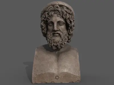 Bust of Asclepius Low-poly 3D model