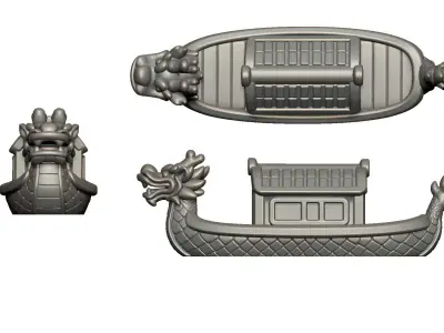 Chinese dragon boat 3D print model
