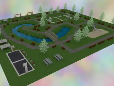 Blender 3D Model PARK very good quality  Free 3D model