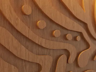 Decorative Wooden Wall Model 10 Low-poly 3D model