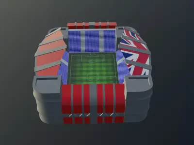 Football Stadium - England Low-poly 3D model