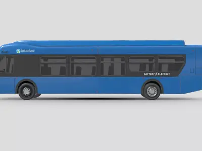 Low Poly Car - New-Flyer-xd40 Low-poly 3D model