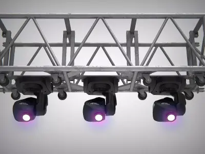 Truss With Moving Lights PBR Low-poly 3D model