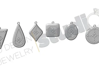 Luxury byzantine pendants designs 3d model 3D print model