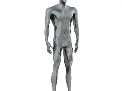 Male figurine made of metal 3D model