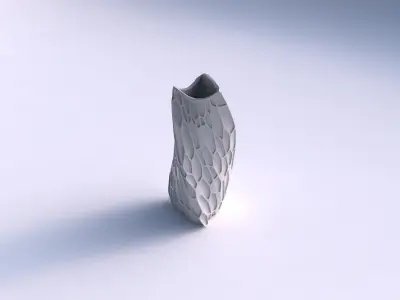 Vase twist curved tipping triangle 2 with organic dents 3D print model