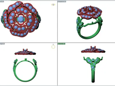 CAMELIA RING COCO 3D print model
