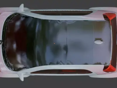 Futuristic Family Car Pastel Edition Low-poly 3D model