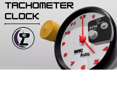 Tachometer Clock 3D print model
