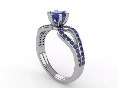 Elegant Engagement Ring 3D print model
