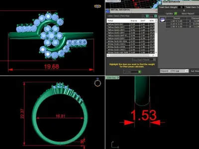 Diamond Jewelry Ring 3D print model