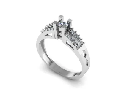 Female Solitaire Ring Ready To Print 3D print model