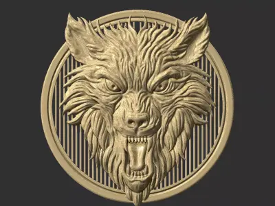 wolf head 3D print model