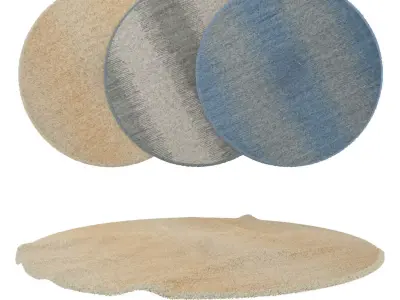 Round Rug Set 227 3D model