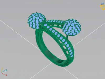 Two Head Women Ring 3DM Womens Ring 3d models 3D print model 3D print model 6