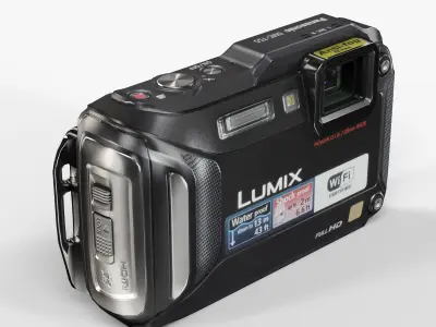 Panasonic Lumix DMC-TS5 rugged and proof digital camera Low-poly 3D model