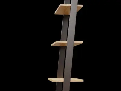 Ladder Shelving - Narrow wood varient Low-poly 3D model
