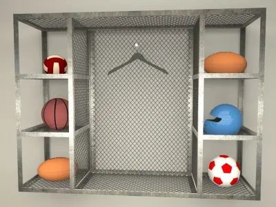 wire mesh cage metal rack  tumble  repair shop  motorcycle retro 3D model