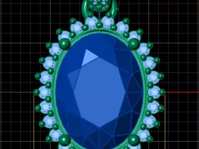 3D Printable Gold Pendant 3D print model
