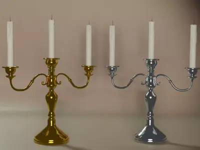 Candlestick mirror ball with painting Free 3D model