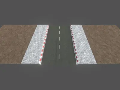 Simple Road Model Low-poly 3D model