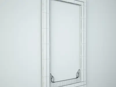 Antique Raja Window Mirror 3D model