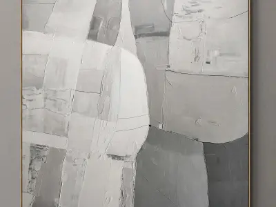 Plaster two square photo frames 08 Low-poly 3D model