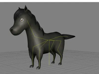 Lowpoly Animal Cartoon - Horse Low-poly 3D model