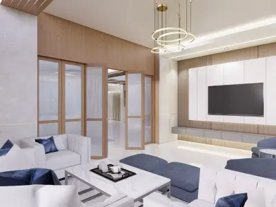CONTEMPORARY LUXURY LIVING ROOM INTERIOR 07  Low-poly 3D model