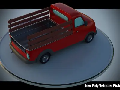 Low Poly Vehicle - PickupTruck Low-poly 3D model