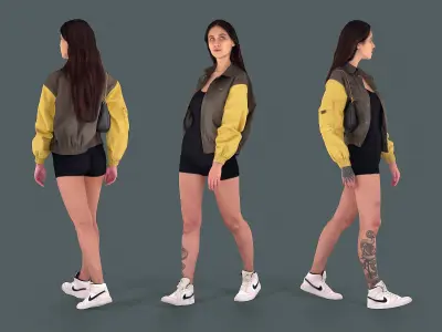 Girl in Nike 3D model