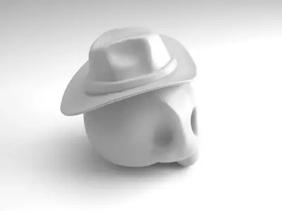 Cowboy Skull Figure  3D Printable Model 3D print model