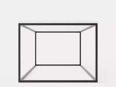 Carrie Coffee Table 120 Cm Marble White Black Low-poly 3D model